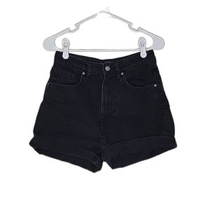 Zara Black High Waisted Cuffed Shorts